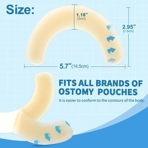 Vista 4 de 30 suministros de ostomía, tiras de barrera para ostomía, tiras de cinta adhesiva de barrera elástica para bolsas de colostomía, cinta de ileostomía