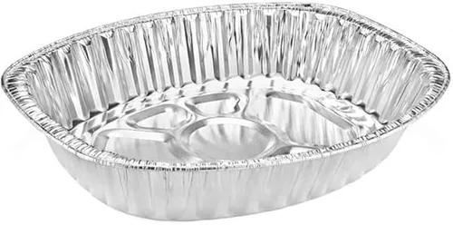 Vista 19 de Sartenes de aluminio extra grandes desechables y duraderos para pavos, forma ovalada para pollo, carne, pechuga, asado, horneado, reciclable junto