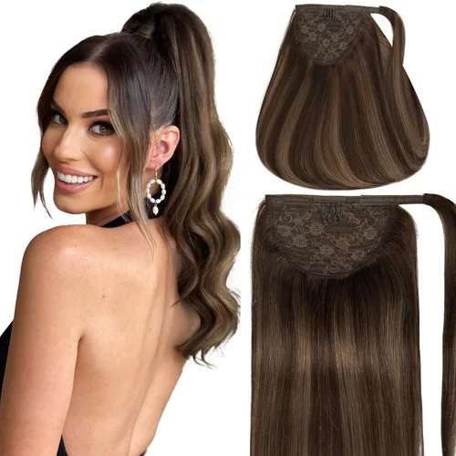 Vista 11 de Caliee Extensión de cabello humano Remy de 14 pulgadas, con reflejos P12/60A, color marrón dorado con rubio platino, extensiones de cabello humano