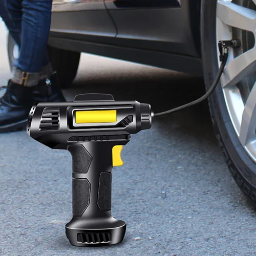Vista 2 de US 150PSI Inflador Rápido de Neumáticos Bomba de Aire Compresor Luz LED para Motor de Bicicleta de Coche (Gaza de Presión Digital)