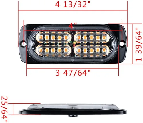 Vista 3 de CORP Combo ámbar multifunción, advertencia de emergencia, 30 pulgadas, barra de luz superior de techo de 56 LED y 8 x 20 LED SYNC lámpara
