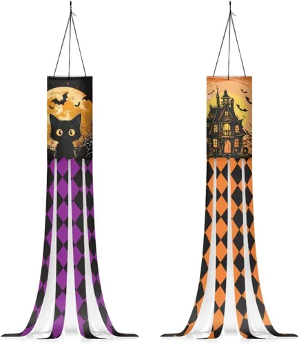 Vista 44 de Jeiento 250 Years of American Pride Windsock Flag 2 Pack,40Inch Independence Day Windsock Flag Holiday Party Decoration Hanging Wind Socks for