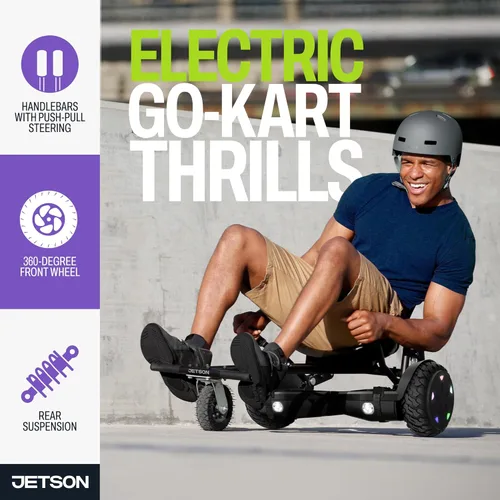 Vista 3 de Jetson JetKart 2.0 - Accesorio universal para aeropatineta, neumático de 6 pulgadas, asiento de cubo, reposapiés ajustable que se adapta a
