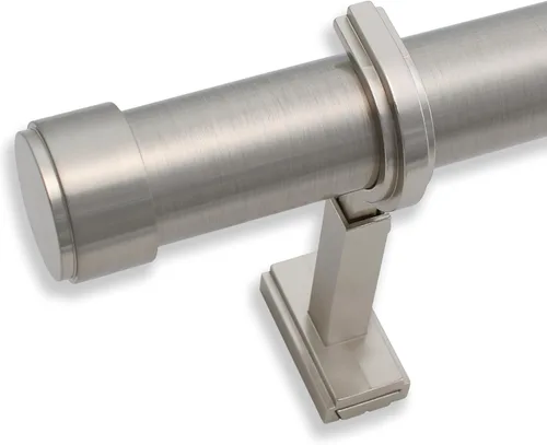 Vista 17 de BlastHome® Barras de cortina dobles de lujo no ajustables para ventanas, juego de varillas prémium de 1 ¼ pulgadas, 4 pies de longitud fija Marrón