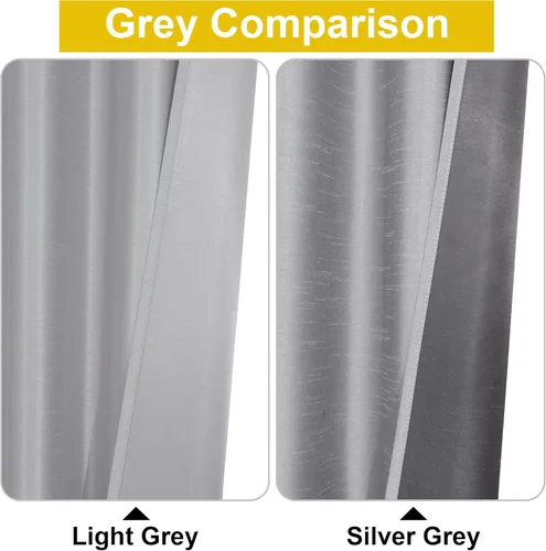 Vista 19 de Chyhomenyc Uptown - Cortinas negras de 24 pulgadas de largo, 2 paneles, cortinas cortas de seda sintética para oscurecer la habitación, cortinas