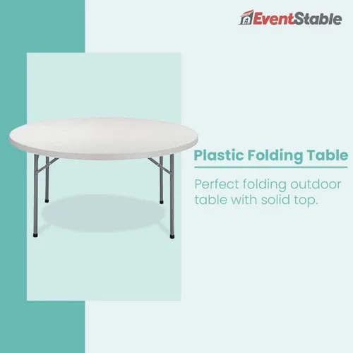 Vista 7 de EventStable TitanPRO Mesa plegable de plástico – Mesa plegable resistente para exteriores – Mesa plegable ligera para bodas, cócteles, fiestas