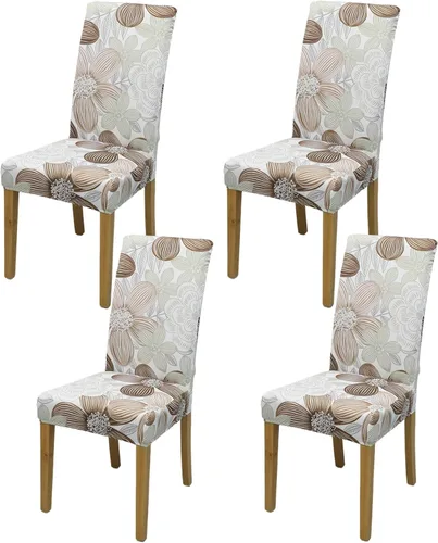 Vista 114 de Fundas para Sillas de Comedor, Juego de Fundas para Sillas de Comedor de 4 Piezas, Fundas Elásticas para Sillas de Cocina, Fundas para Sillas
