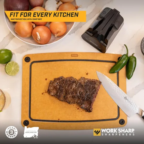 Vista 8 de Afilador de cuchillos eléctrico Work Sharp para cocina - Prepare los cuchillos para barbacoas y asados - Cabe en el cajón de la cocina, afila cada