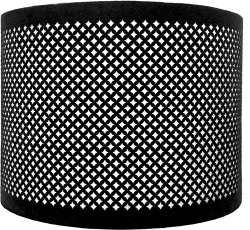 Vista 8 de Royal Designs, Inc. Do It Yourself Drum Hardback Lamp Shade with Stencil Design, UNO Drop Fitter, HB-644U-8BLK-2, Black, 8 x 8 x 8, Pack of 2