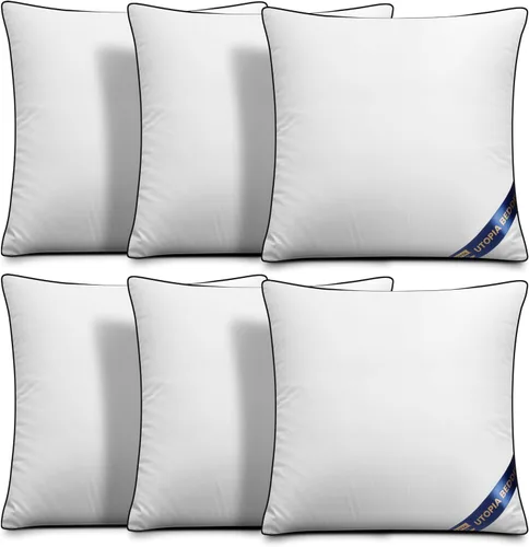 Vista 12 de Utopia Bedding - Relleno de almohadas decorativas (paquete de 2, color blanco), almohadas para sofá, cama y sofá de 12 x 12 pulgadas, relleno