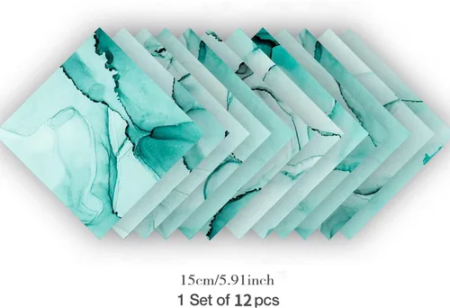 Vista 5 de Alwayspon 12 calcomanías de vinilo autoadhesivas para azulejos de pared, adhesivos de vinilo para azulejos de cocina, baño, 6 x 6 x 6 pulgadas