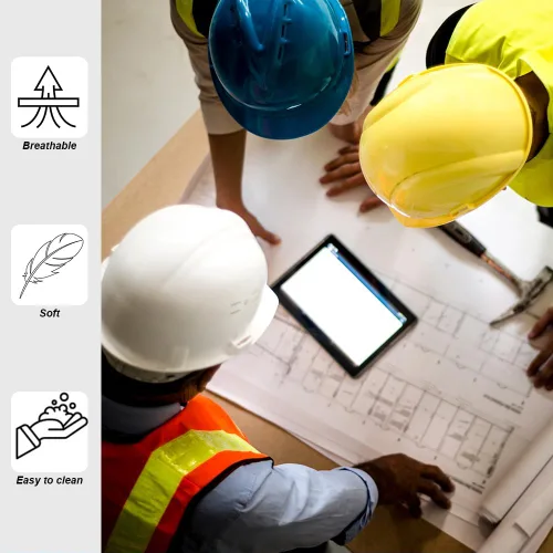 Vista 4 de HYCOPROT Camisas de seguridad de alta visibilidad con capucha de manga larga con capucha para hombres y mujeres