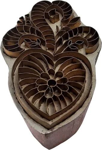 Vista 5 de Royal Kraft Sellos de madera de latón para impresión en bloques en arcilla, cerámica, tela BHGtag001