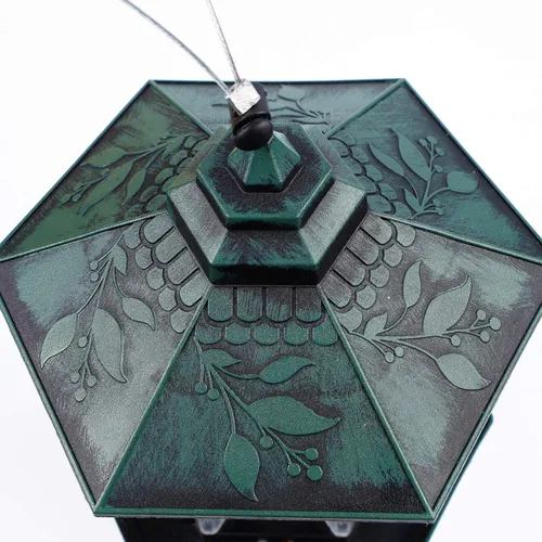 Vista 3 de Twinkle Star - Comedero para pájaros silvestres, para colgar al aire libre, para decoración de jardín o patio, acabado antiguo, con forma hexagonal