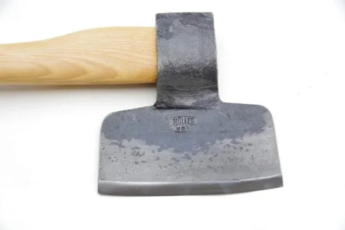 Vista 3 de Biber Muller, Hacha ancha de corte barbudo - bisel derecho - forjado a mano en Austria