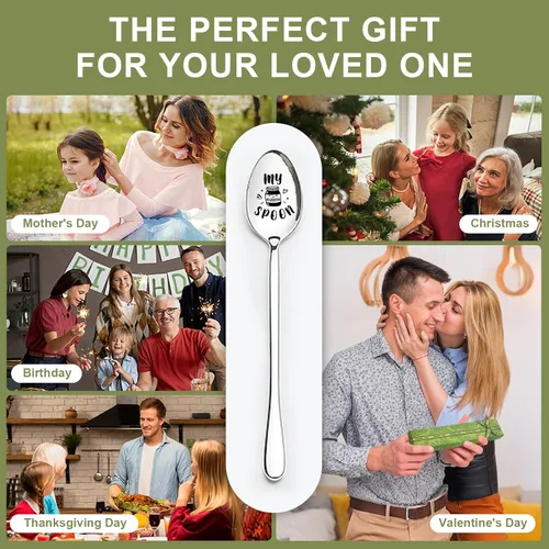 Vista 7 de Cuchara Nutella de acero inoxidable, cuchara My Nutella para pastel de postre, regalo para amantes de Nutella, mujeres y hombres, regalo de Navidad