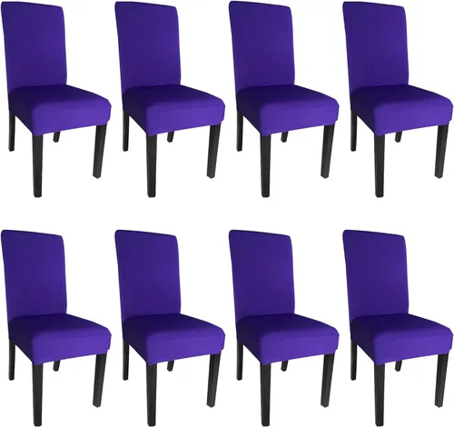 Vista 35 de Funda protectora para silla de comedor lavable extraíble y elástica de tela de elastano
