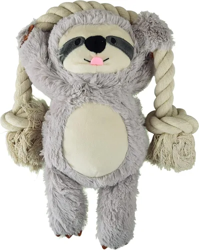 Vista 9 de Native Pup Cuerda de juguete para perros y chirriador de peluche, juguetes de tira y afloja para perros, cachorro de bienvenida a casa complemento