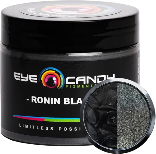 Vista 14 de Eye Candy Pigmento en polvo de mica premium "Ninja Black" (0.88 oz), aditivo multiusos para manualidades carpintería, epoxi, resina, bombas