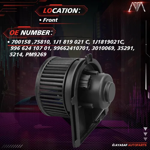 Vista 2 de MAYASAF 700158 Conjunto de motor de soplador HVAC apto para VW Beetle/Golf/GTI/Jetta, para Porsche Cayman/Boxster/911. para Audi TT/TT Quattro