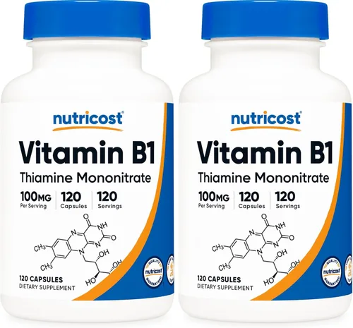 Vista 6 de Nutricost Vitamina B1 (tiamina) 100 mg, 120 cápsulas, sin gluten