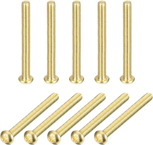 Vista 13 de uxcell Tornillos de máquina de latón, pernos de sujeción de cabeza plana Phillips M3x5mm para muebles, equipos de oficina, electrónica, 12
