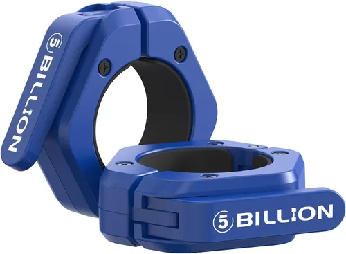 Vista 10 de Abrazaderas olímpicas de barra de 2 pulgadas (par) collares de barra para levantamiento de pesas seguro, clips de peso de liberación rápida