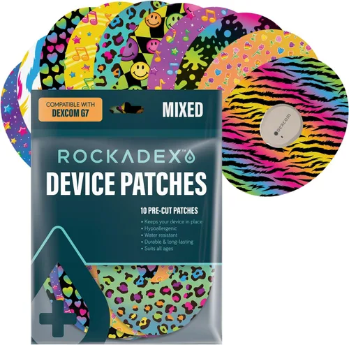 Vista 10 de RockaDex Parches Adhesivos para Dexcom G7 2", Adhesivo Impermeable y Duradero, Suave para la Piel y Protección Duradera para Monitoreo Continuo