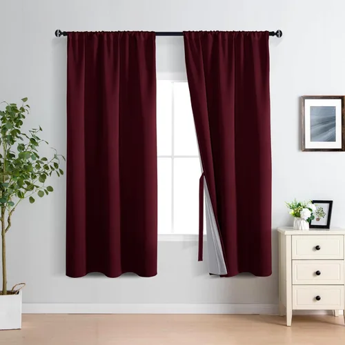 Vista 74 de XWZO Cortinas 100% opacas de 84 pulgadas de largo con alzapaños, protección de privacidad, paneles de ventana de eficiencia energética con forro