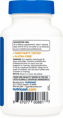 Vista 4 de Nutricost Cápsulas de Arándano Azul Equivalente a 1200mg (90 Cápsulas Vegetarianas) - Sin Gluten y Sin OGM
