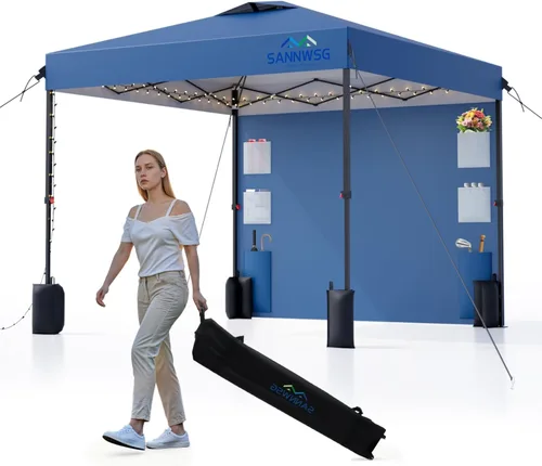 Vista 13 de Carpa Desplegable de 10X10, Pared Lateral con Bolsillos Removibles para Almacenamiento Adicional, Toldo Fácil de Montar, Carpa para Eventos