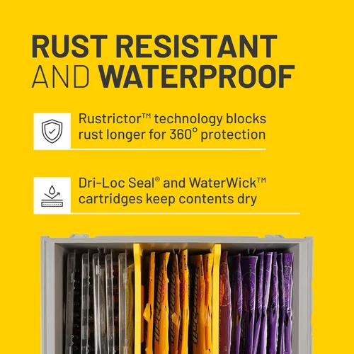 Vista 4 de Plano EDGE - Caja de plástico prémium y aparejos a granel, transparente y amarillo, resistente al óxido, impermeable, organizador de almacenamiento