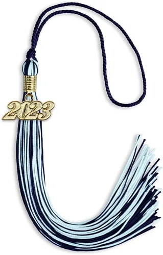 Vista 64 de Endea Graduation - Borla de doble color mixto con fecha dorada (negro/dorado antiguo, 2021)