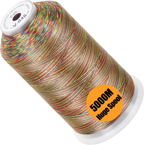 Vista 31 de New brothread - Bobina única de 5000 m de hilo de poliéster para máquina de bordar de 40WT para máquinas comerciales y domésticas - Verde opalino