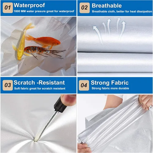 Vista 2 de KouKou Oxford SUV Jeep - Cubierta impermeable para automóvil, para todo tipo de clima, para exteriores, contra la lluvia, el polvo, el sol, UV