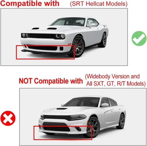 Vista 8 de JDMON Protector de parachoques delantero compatible con Dodge Challenger SRT Hellcat 2015-2021 2015 2016 2017 2018 2019 2020 2021, accesorios SRT