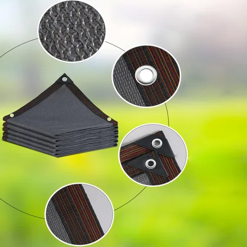 Vista 2 de KDDEON Tela de protección solar perfecta, vela rectangular de sombra solar, 90% de red, red de sombra gris, lona de malla tejida gruesa cifrada