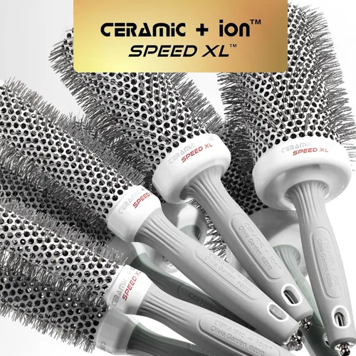 Vista 7 de Olivia Garden Cerámica + Ion Speed XL – Cepillo térmico redondo extra largo – No eléctrico – Cepillo profesional para cabello normal a grueso