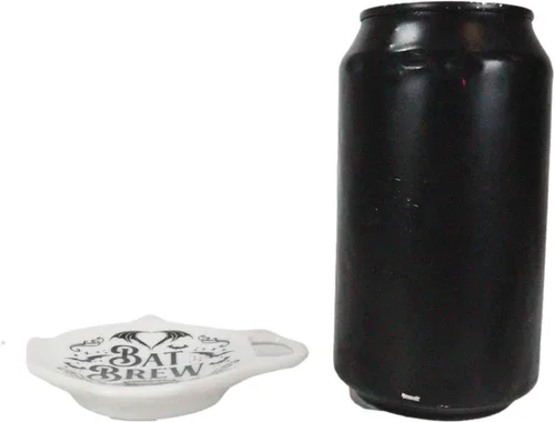 Vista 3 de Ebros Gift Wicca Occult Witchcraft Bat Brew Caldero Hex Cerámica Porcelana Cuchara de té o bolsa Soporte Placa de descanso en forma de pequeña