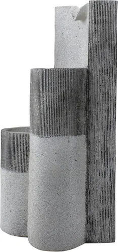 Vista 5 de Fuente de agua para exteriores con 3 niveles de estilo moderno moteado, 24 pulgadas, color gris