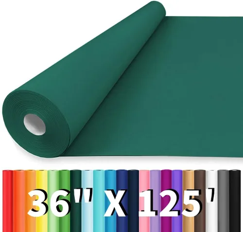 Vista 19 de Vanhench Papel de regalo negro de 36" x 1500" (125 pies), rollo de papel kraft de color sólido para tablón de anuncios, construcción de pósteres