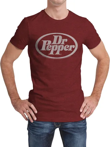 Vista 2 de Tee Luv, camiseta de hombre con logotipo ovalado de Dr Pepper Jaspeado ladrillo
