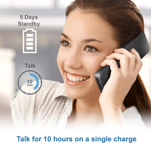 Vista 6 de AT&T GL2101 DECT 6.0 Teléfono doméstico inalámbrico con bloque de llamadas, identificación de llamadas, altavoz de teléfono dúplex completo