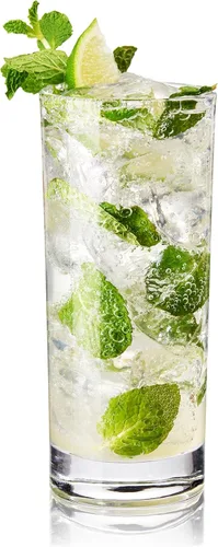 Vista 7 de Vasos altos True, juego de 4 vasos altos de vidrio para cócteles, mojito, té helado, jugos, agua con gas, vasos de cocina, vasos para bar en casa
