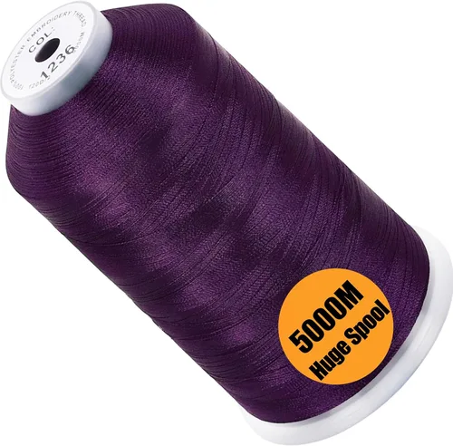 Vista 72 de New brothread - Bobina única de 5000 m de hilo de poliéster para máquina de bordar de 40WT para máquinas comerciales y domésticas - Verde opalino