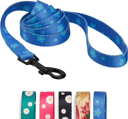 Vista 13 de CollarDirect Correa floral para perro, correa de nailon con estampado de flores, correas ajustables para mascotas para perros pequeños, medianos