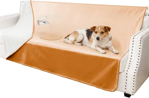 Vista 11 de Manta impermeable para perros pequeños, a prueba de fugas, manta reversible para sofá, cama, protector de muebles lavable a máquina, 25 x 35 Beige