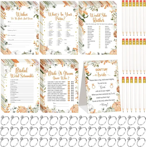 Vista 20 de Estune 331 piezas de juegos de despedida de soltera con anillos, ella está