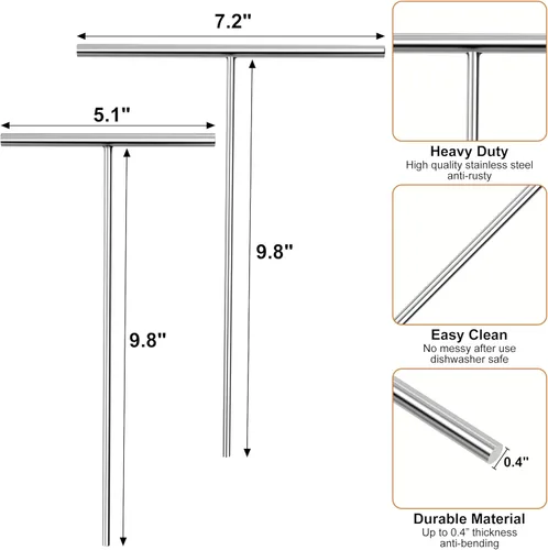 Vista 4 de Kit de esparcidor y espátula de crepé, espátula compensada con mango de madera de 12 pulgadas, acero inoxidable de 7 y 5 pulgadas, esparcidores