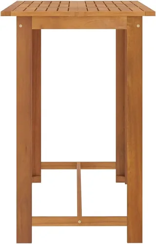 Vista 5 de Ensemble de Bar de Jardin 9 Pièces en Bois d'Acacia Massif Gris, Table Rectangulaire et 8 Tabourets avec Coussin Amovible Pour Terrasse, Jardin